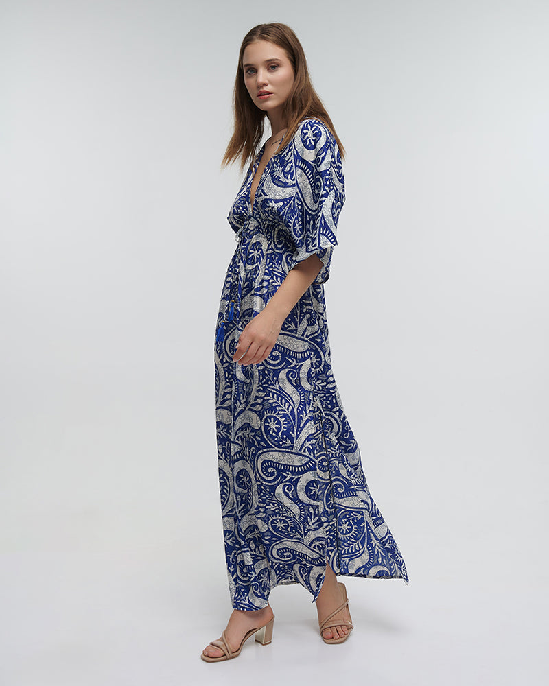 Ble Resort Collection Abito Lungo con Stampa a Maniche 3/4