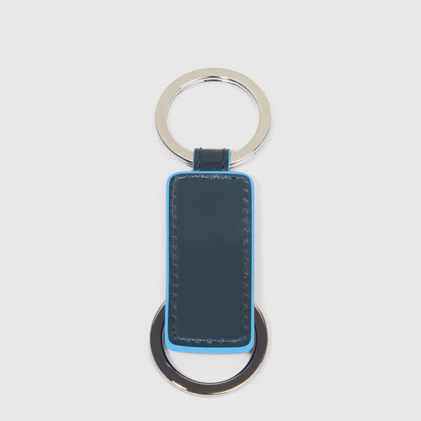 Portachiavi Piquadro in pelle con anelli metallici BLU SCURO TU | Giò Fashion