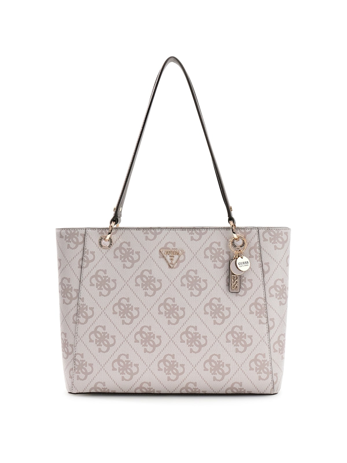 Shopping bag Guess donna logo all over con charm e manici a spalla