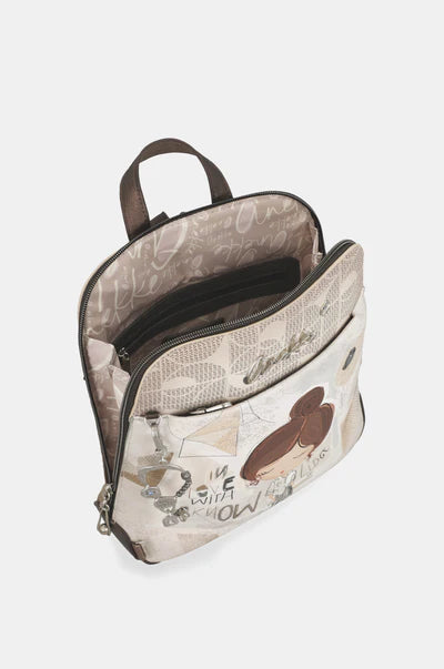 Zaino donna Anekke con zip e spallacci regolabili compatto Beige TU | Giò Fashion