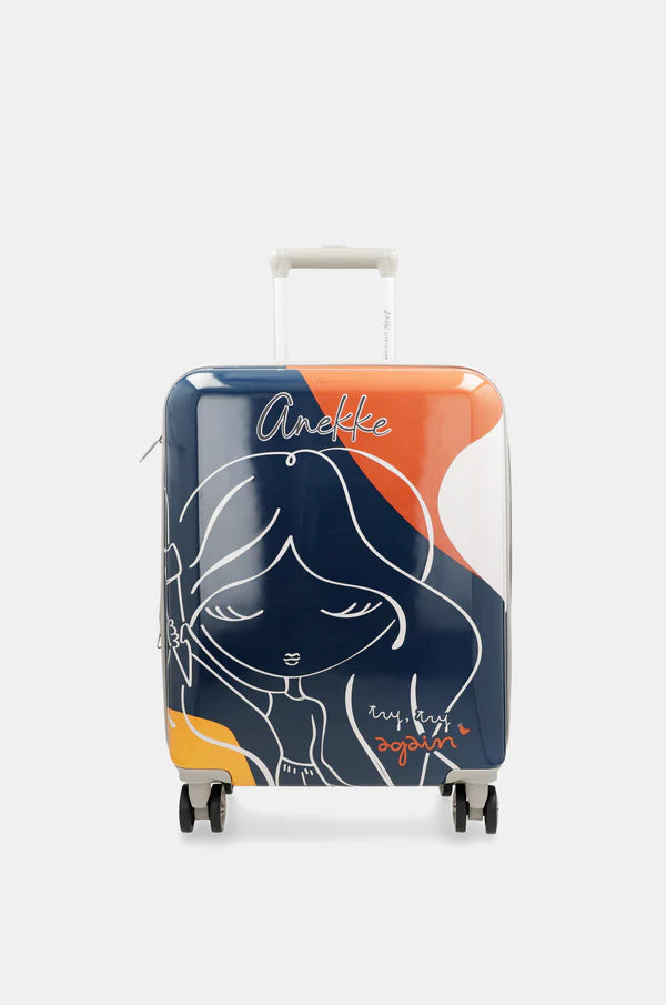 Trolley cabina rigido Anekke con ruote multidirezionali e chiusura con zip BLU TU | Giò Fashion