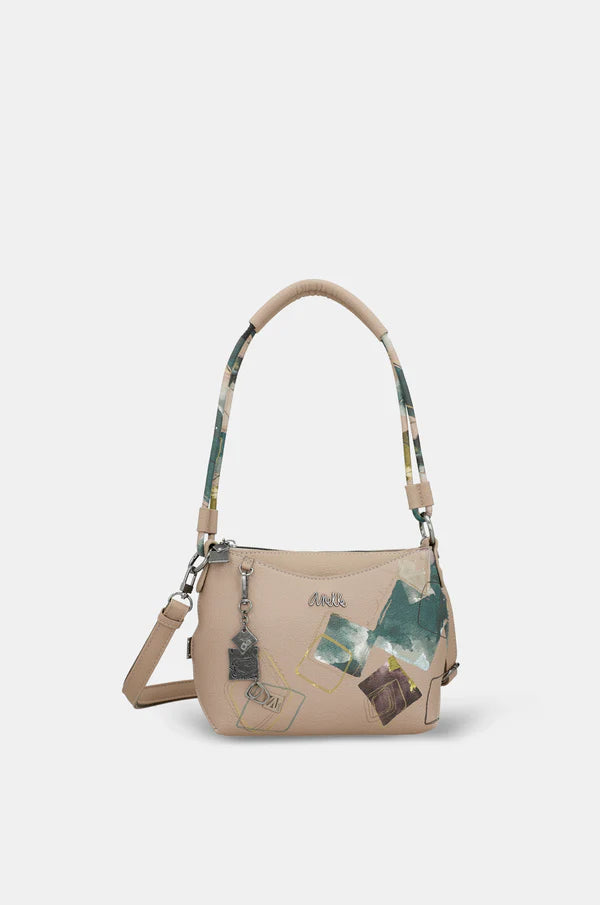 Borsa a spalla Anekke con stampa artistica e tracolla regolabile