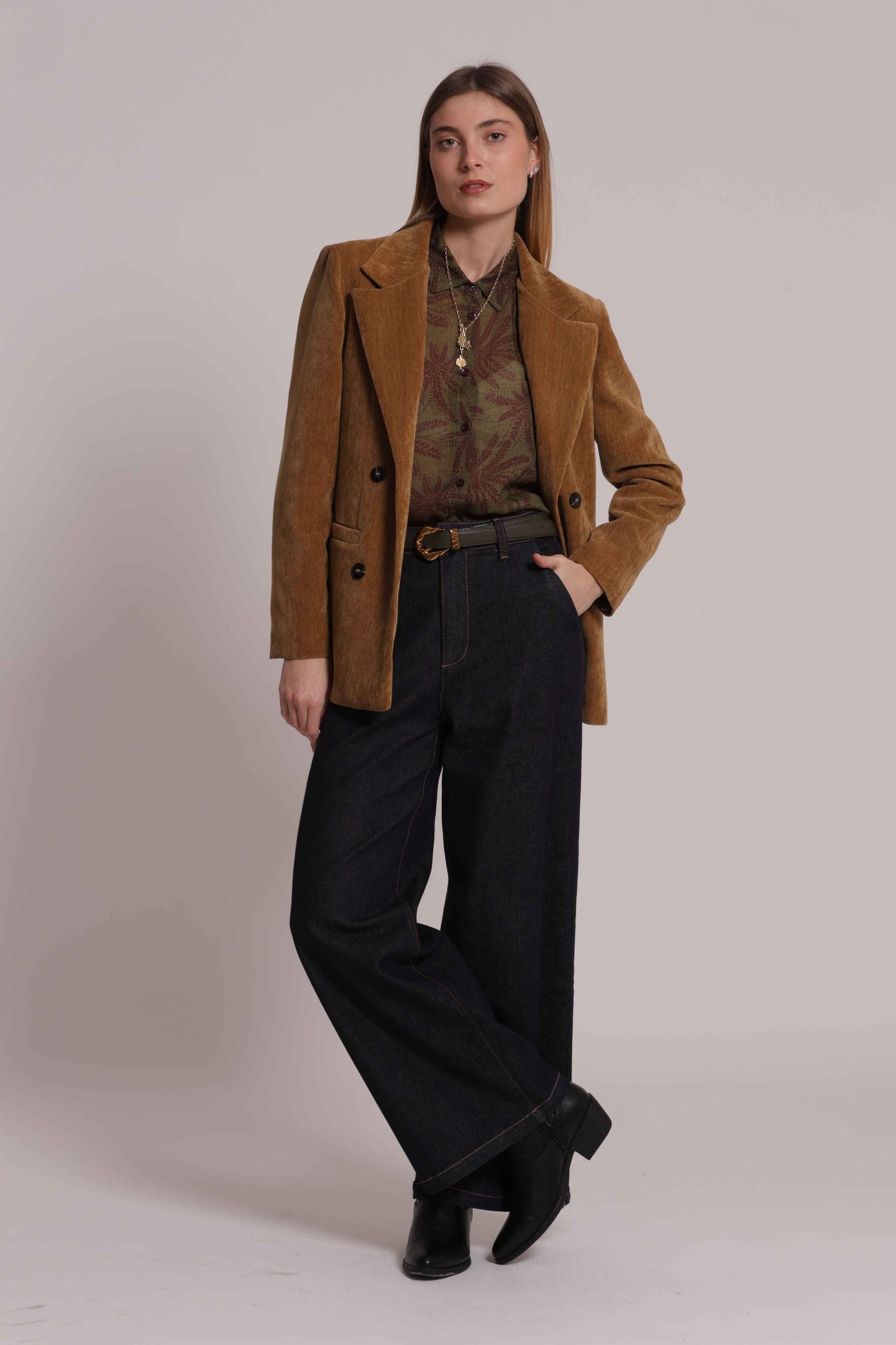 Blazer Donna Doppiopetto in Velluto a Coste Mimi Mua