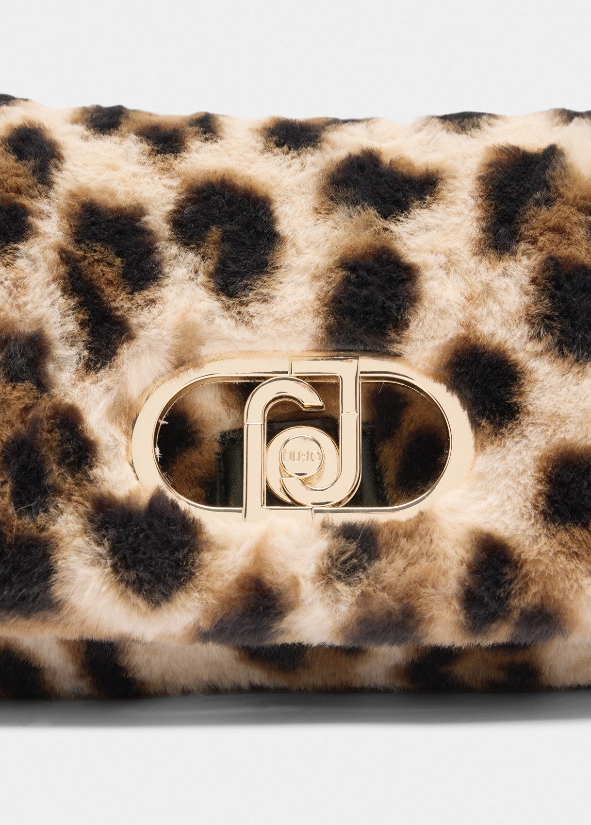 Borsa Liu Jo Puffy effetto pelliccia con stampa animalier e catena dorata
