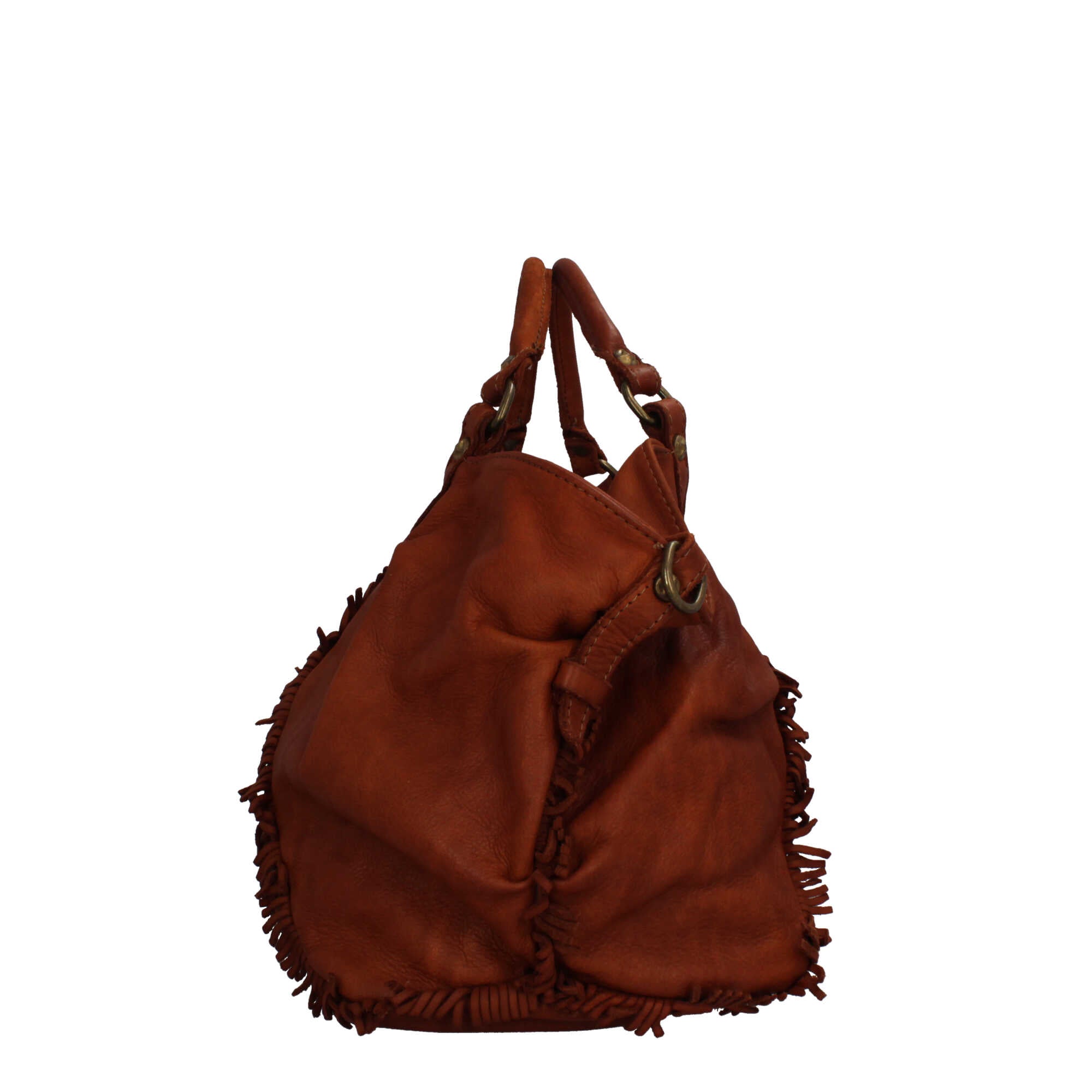 Borsa Made in Italy in pelle intrecciata con tracolla