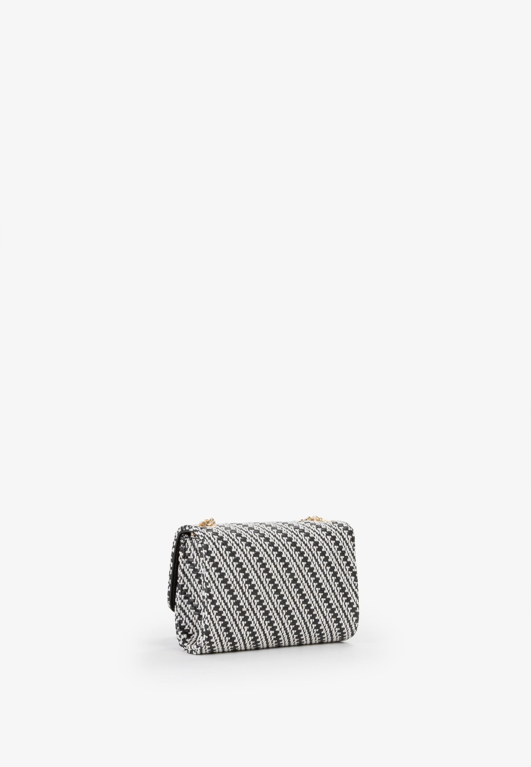 Mini bag donna Mario Valentino in tessuto intrecciato con tracolla a catena NERO/MULTICOLOR TU | Giò Fashion