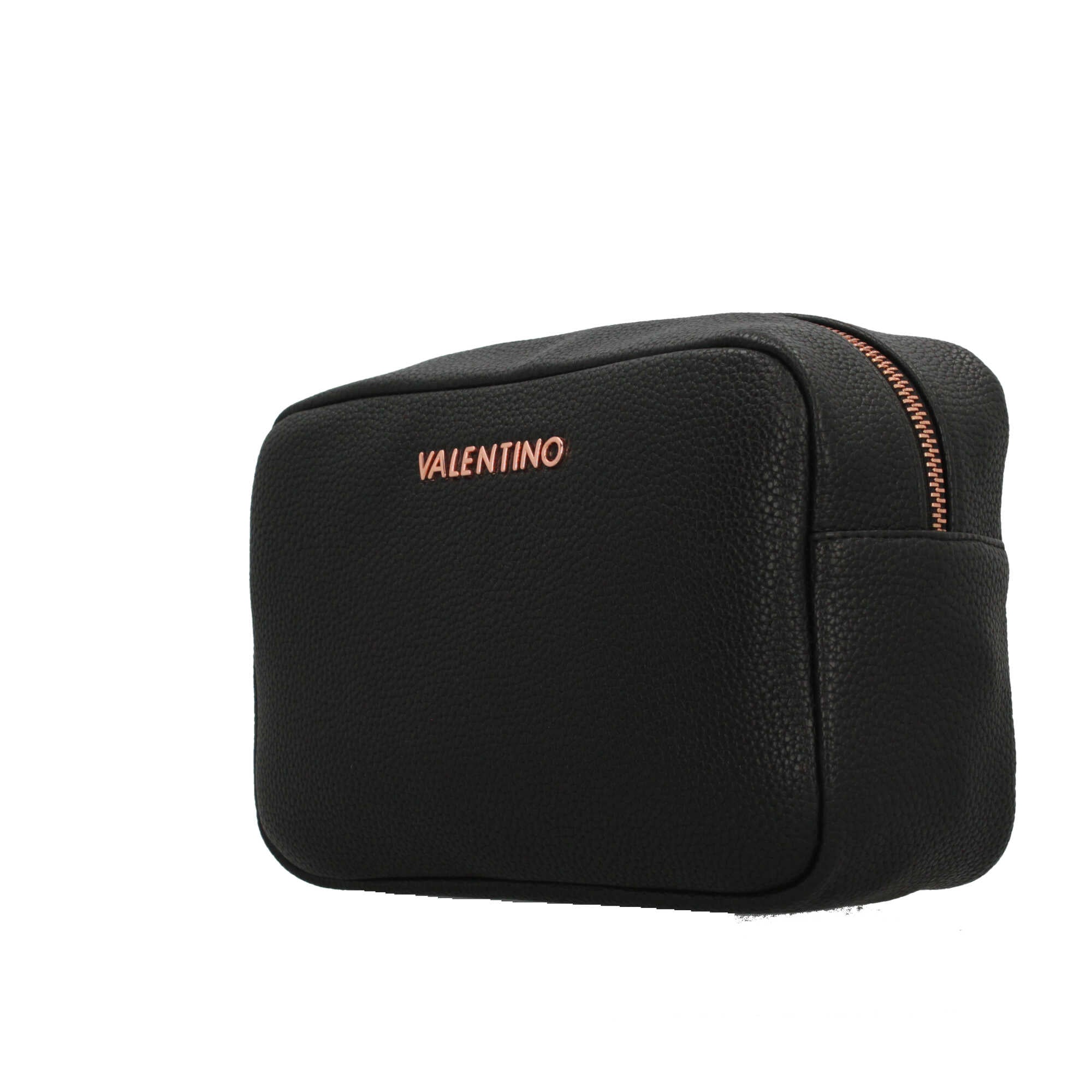 Beauty Case Mario Valentino Nero in Ecopelle con Logo Frontale