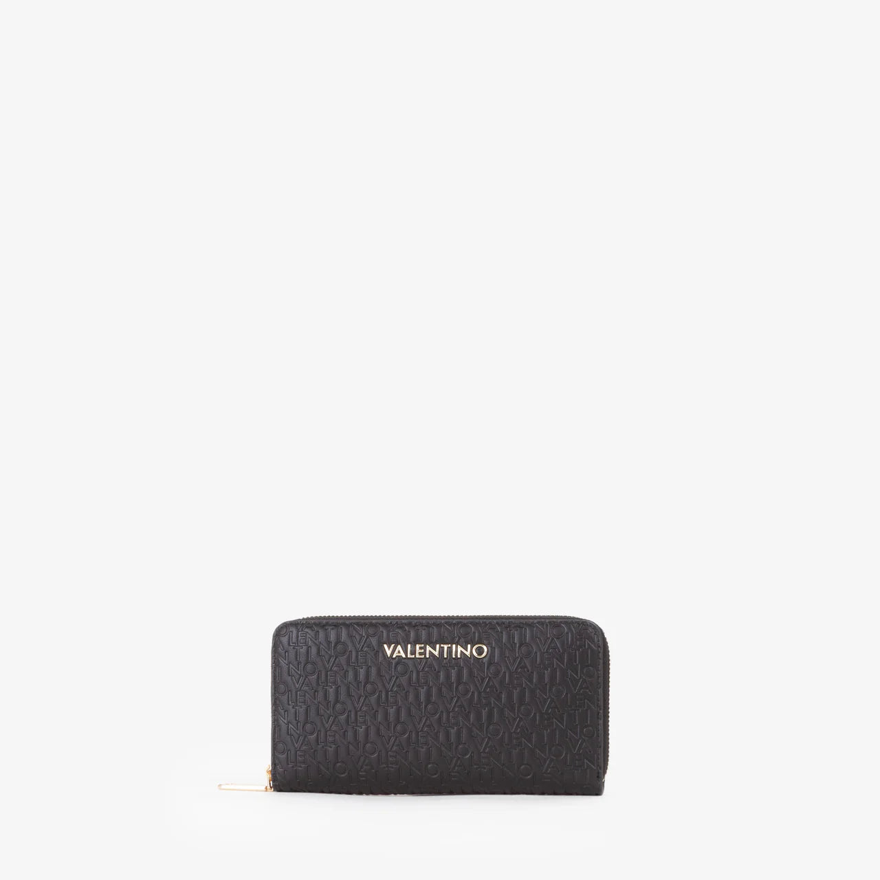 Valentino portafoglio donna zip around con logo in rilievo Nero TU | Giò Fashion
