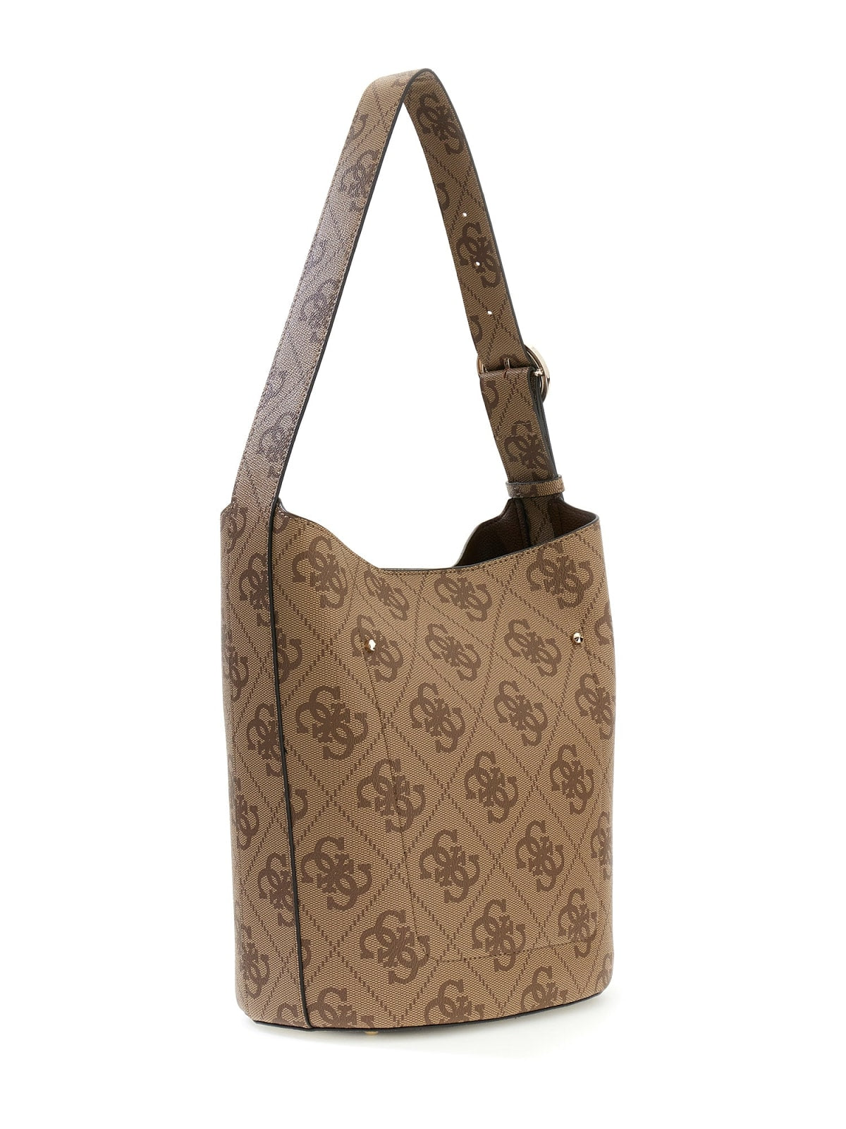 Borsa a spalla Guess donna logo all over con tracolla regolabile LATTE LOGO TU | Giò Fashion