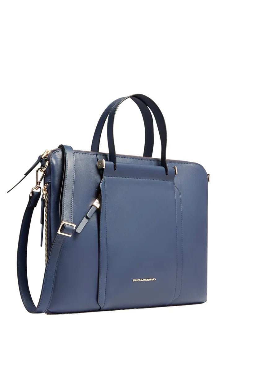 Borsa Piquadro in pelle porta PC con doppio manico