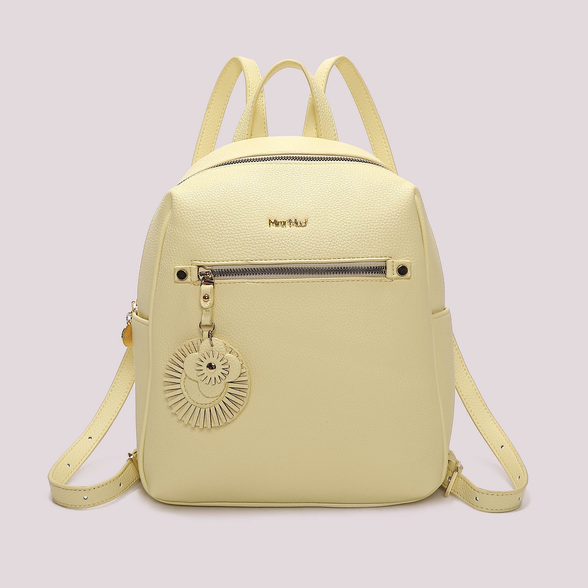 Zaino donna rosso Mimi Mua con tasca frontale e charm decorativo