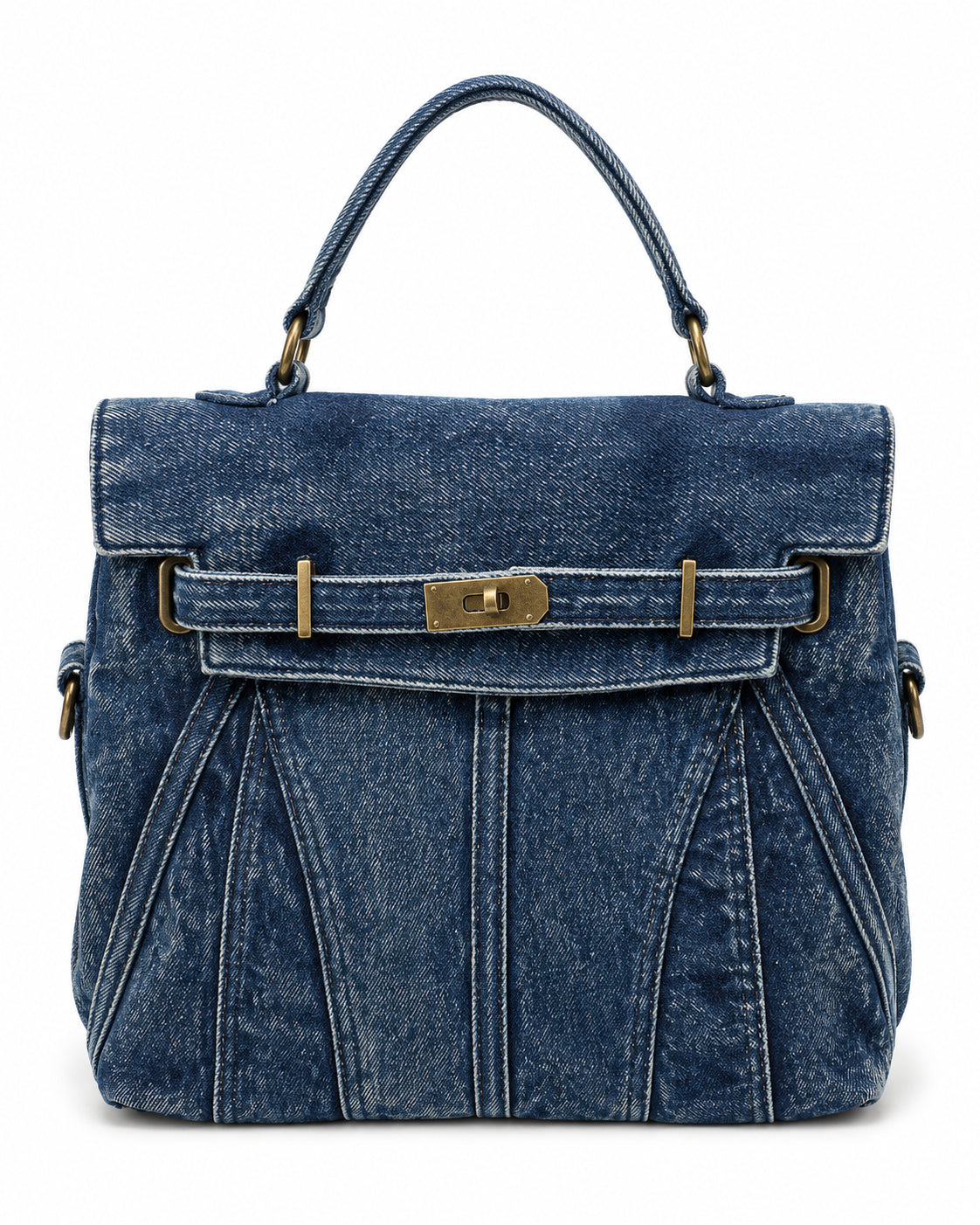 Zaino Donna in Denim Effetto Jeans con Chiusura Frontale