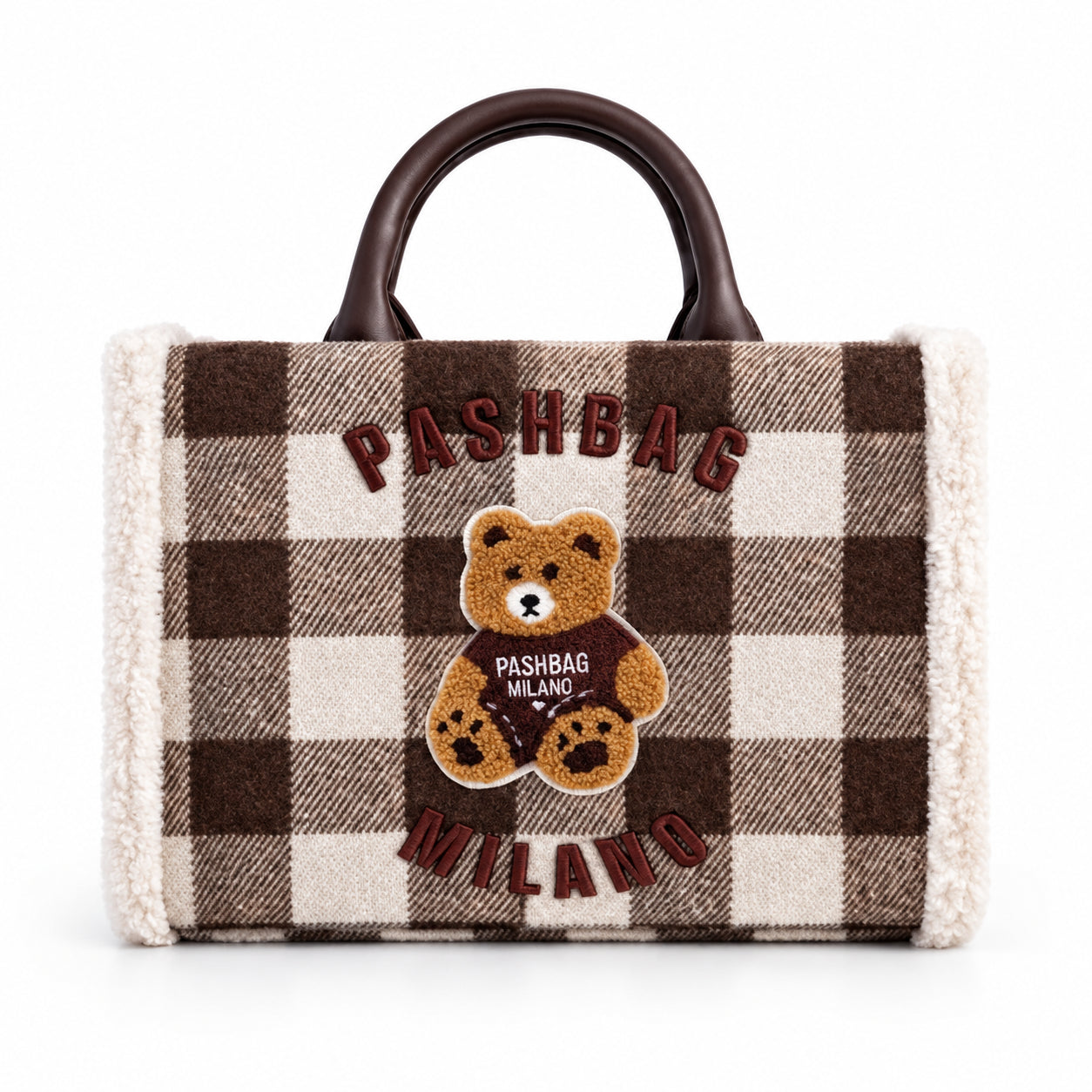 PashBag Borsa a Mano Morbida con Orsetto Ricamato