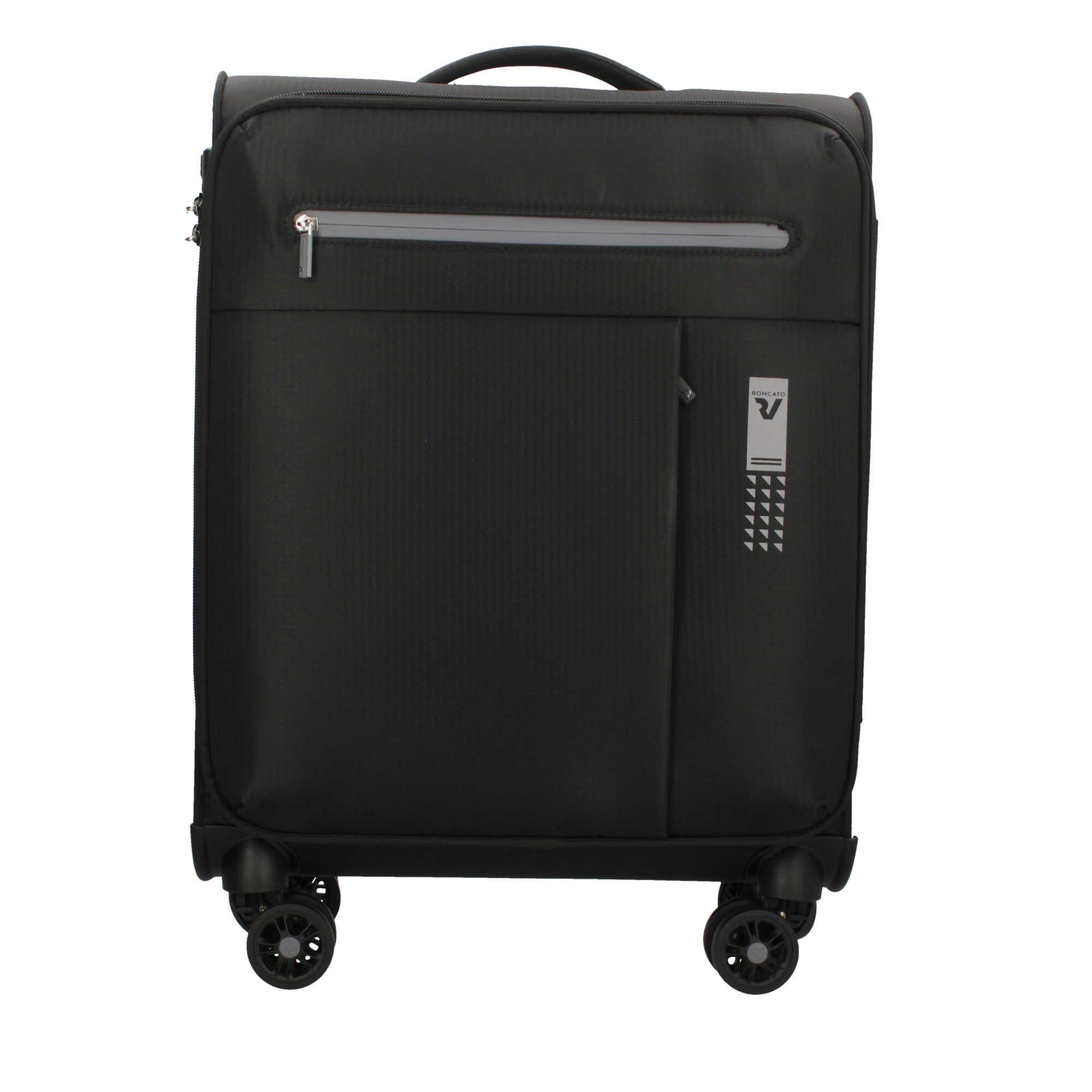 Trolley Roncato morbido con 4 ruote e chiusura TSA per viaggi pratici NERO TU | Giò Fashion