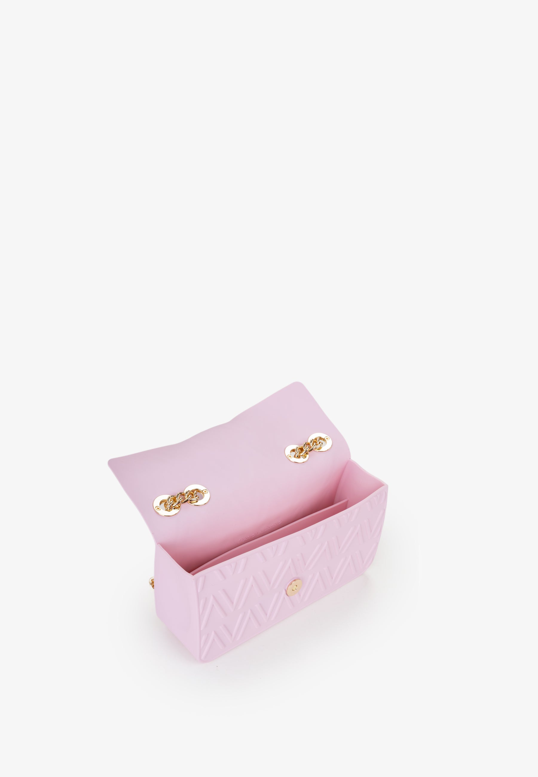 Borsa a spalla Mario Valentino con catena dorata e logo frontale iconico Cipria TU | Giò Fashion