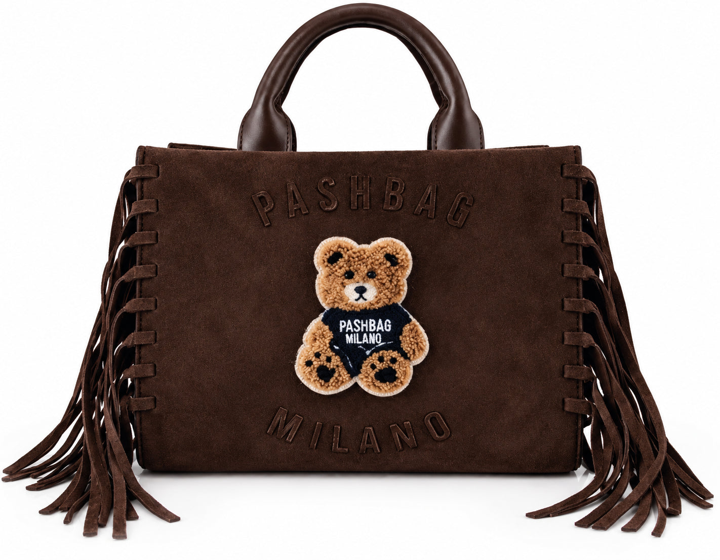 PashBag Mini Borsa Donna con Frange e Patch Teddy