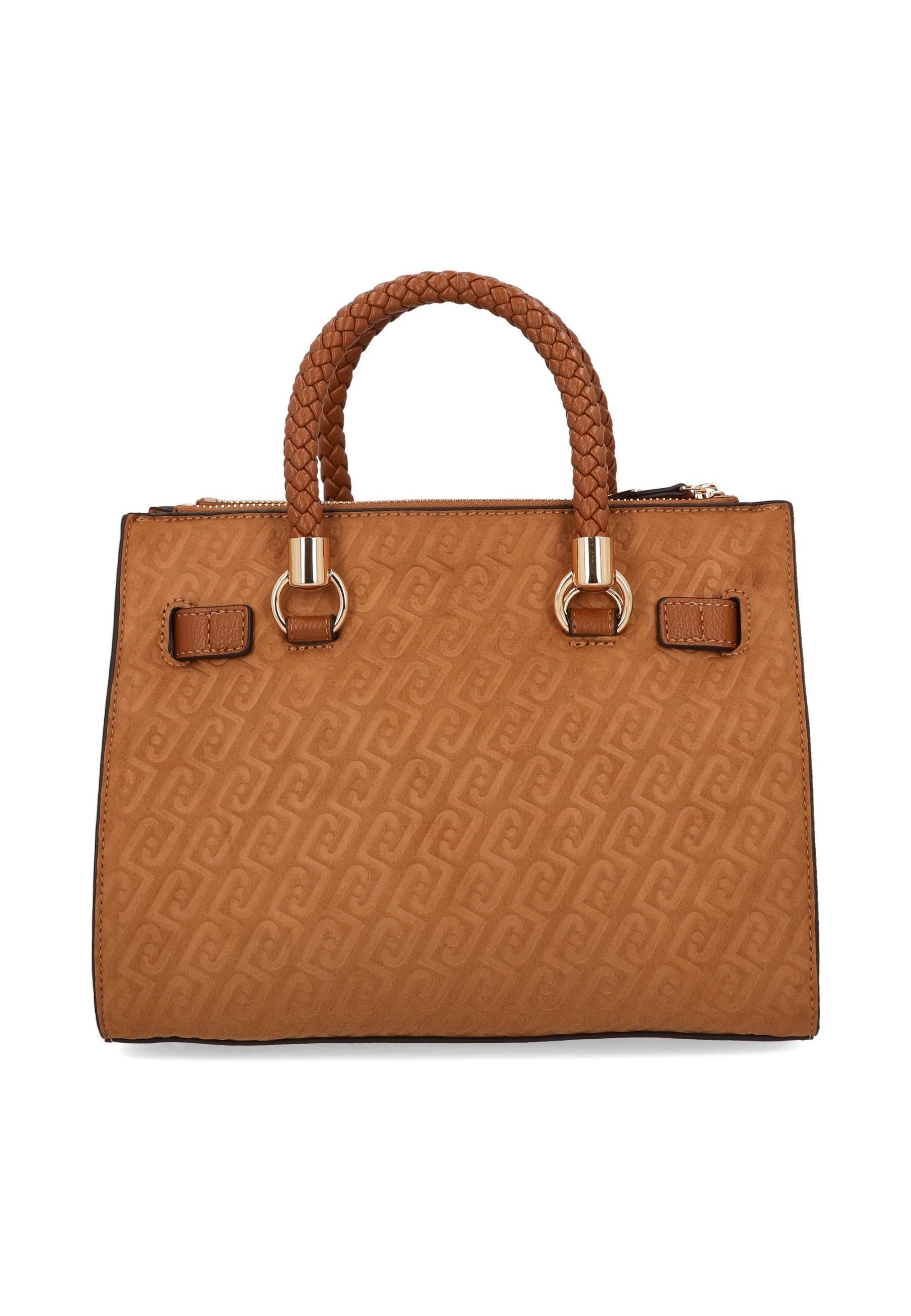 Borsa a mano Liu Jo elegante con logo all over e dettagli intrecciati CUOIO TU | Giò Fashion