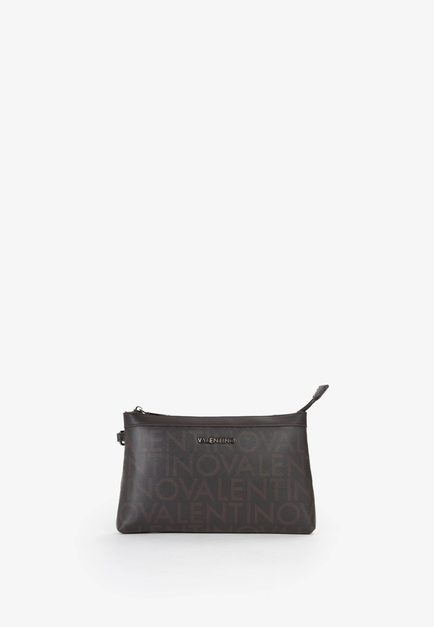 Beauty case Mario Valentino con stampa logo all over e chiusura zip superiore Marrone TU | Giò Fashion