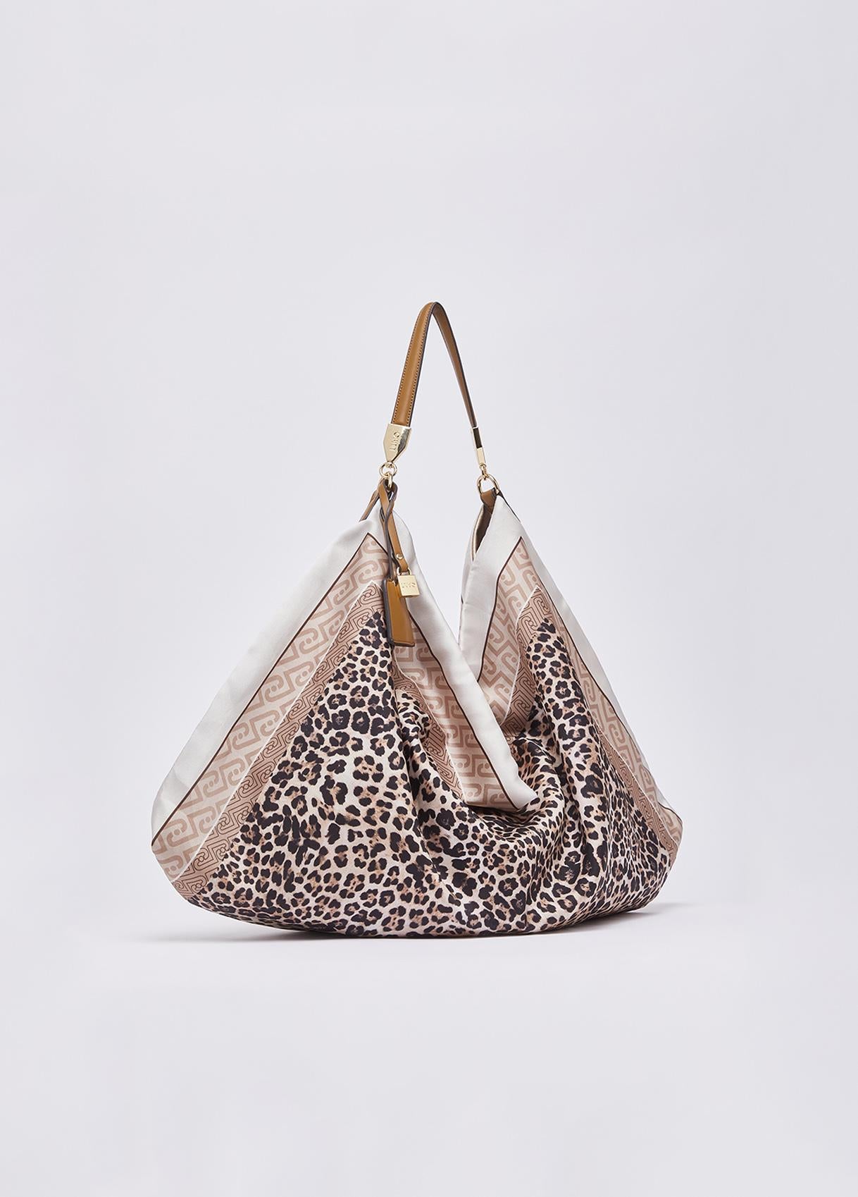 Borsa a spalla Liu Jo grande morbida con chiusura zip e manico regolabile Animalier TU | Giò Fashion