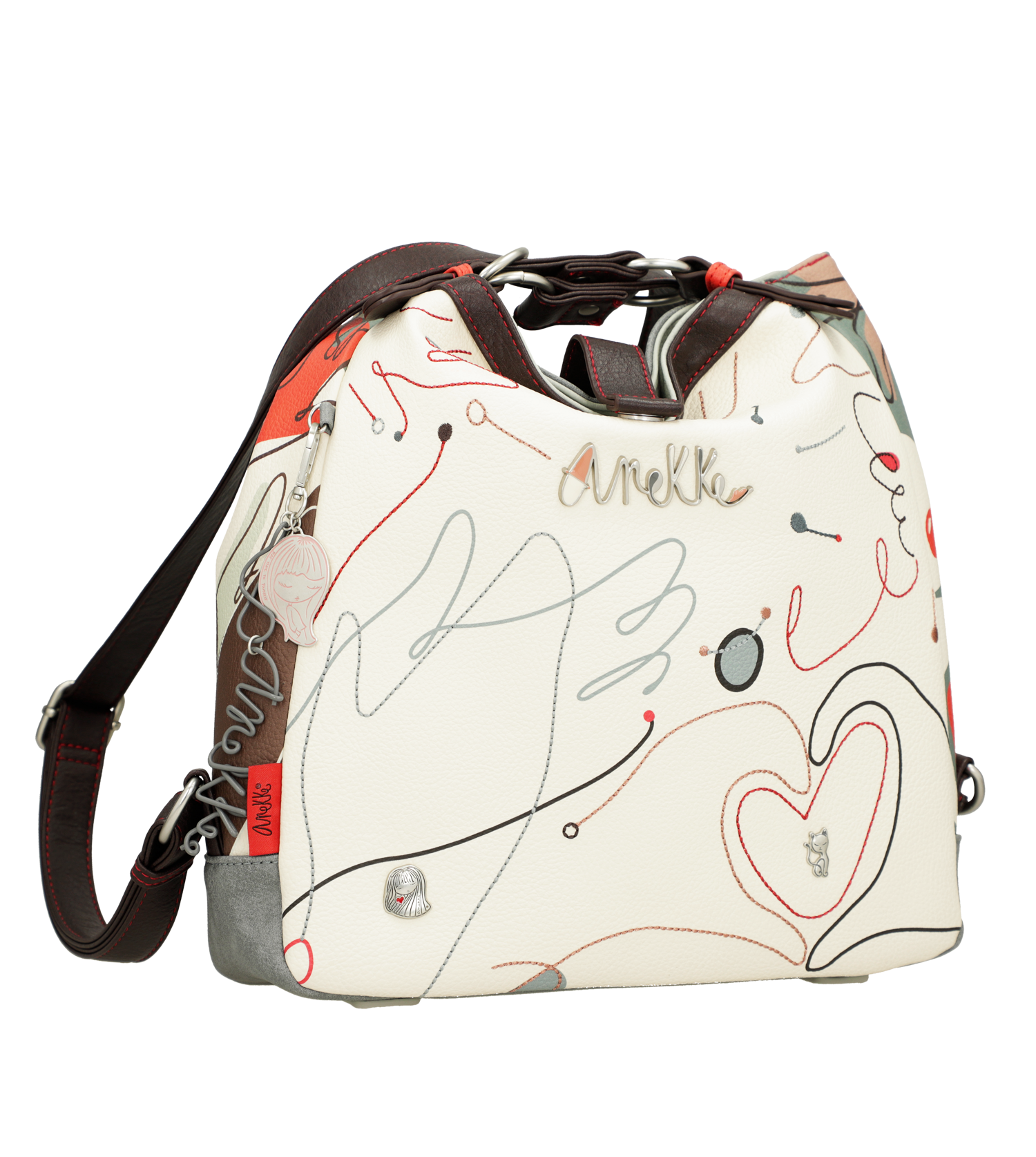 Borsa Anekke versatile con doppio utilizzo e design artistico Bianco TU | Giò Fashion