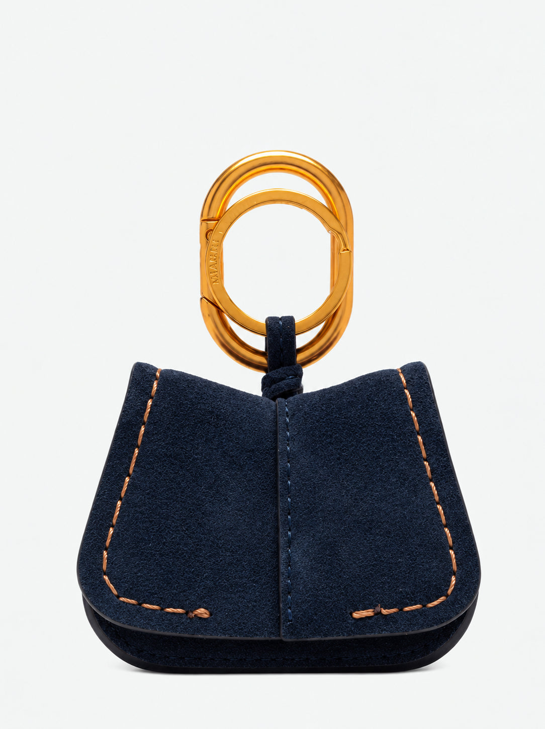 Charm Portachiavi Gianni Chiarini Helena Round in Vera Pelle Scamosciata con Moschettone