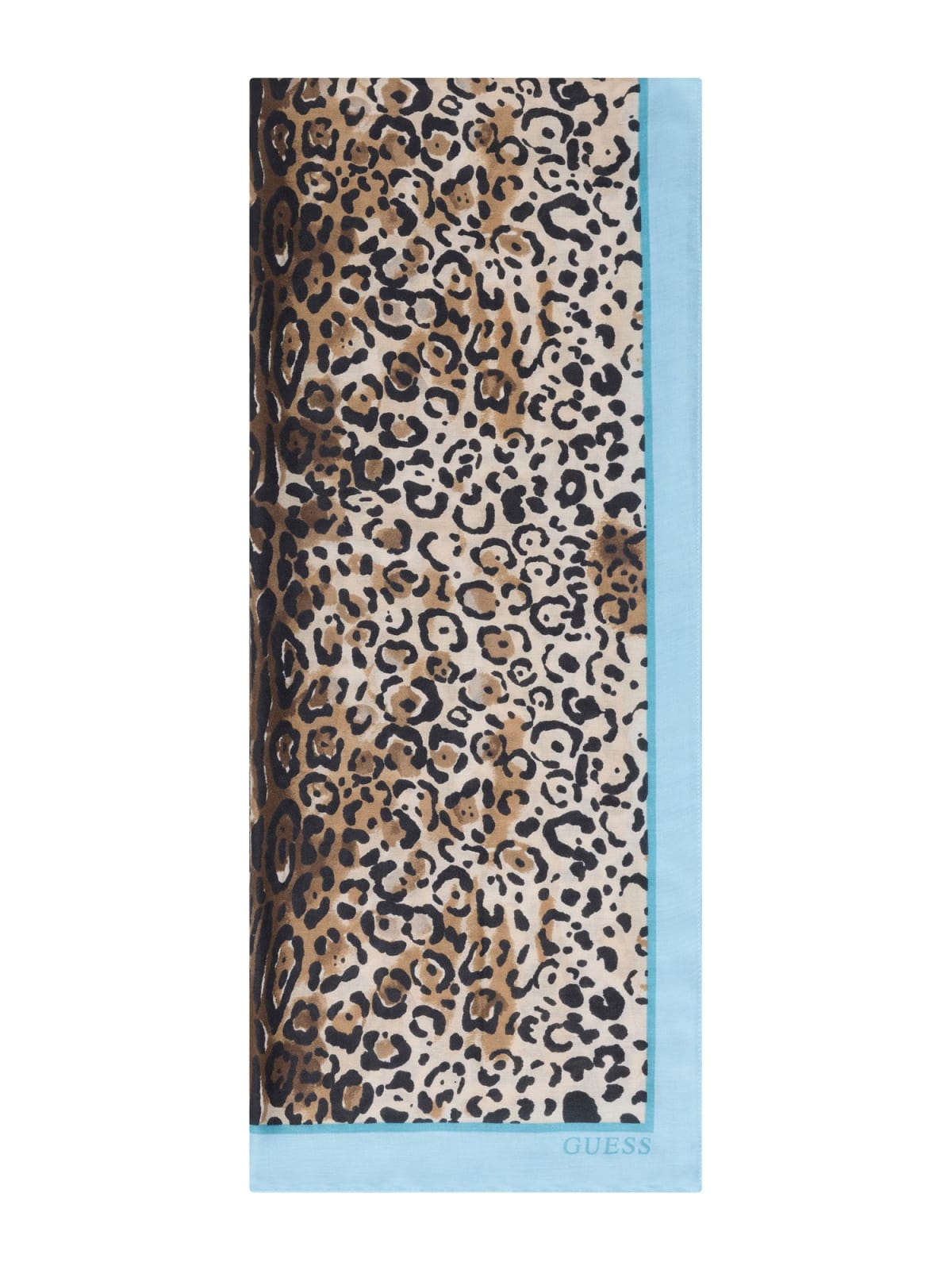 Foulard Guess donna stampa animalier con logo e bordo elegante Azzurro TU | Giò Fashion
