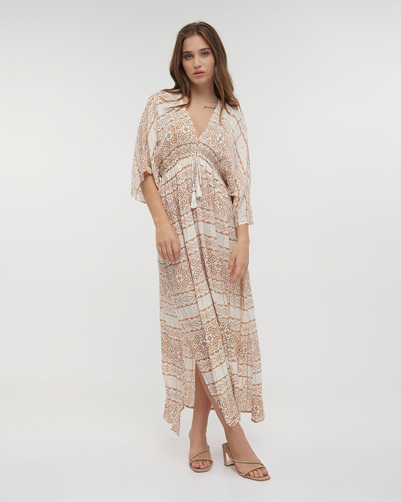 Ble Resort Collection Abito Lungo a Maniche 3/4 con Lurex