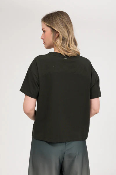 T shirt donna Anekke manica corta con logo frontale decorativo NERO L/XL | Giò Fashion