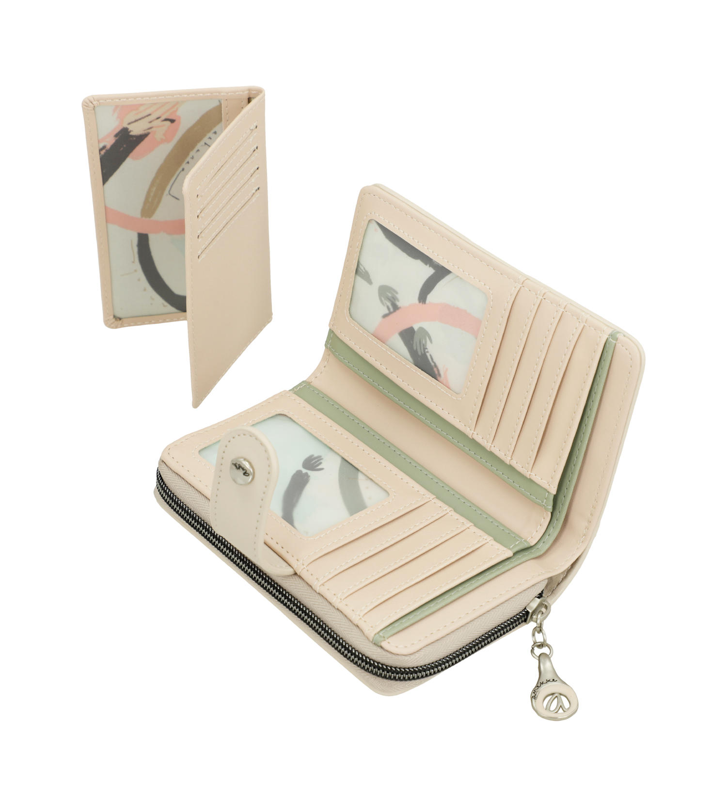 Portafoglio Anekke con dettagli traforati e zip Beige TU | Giò Fashion