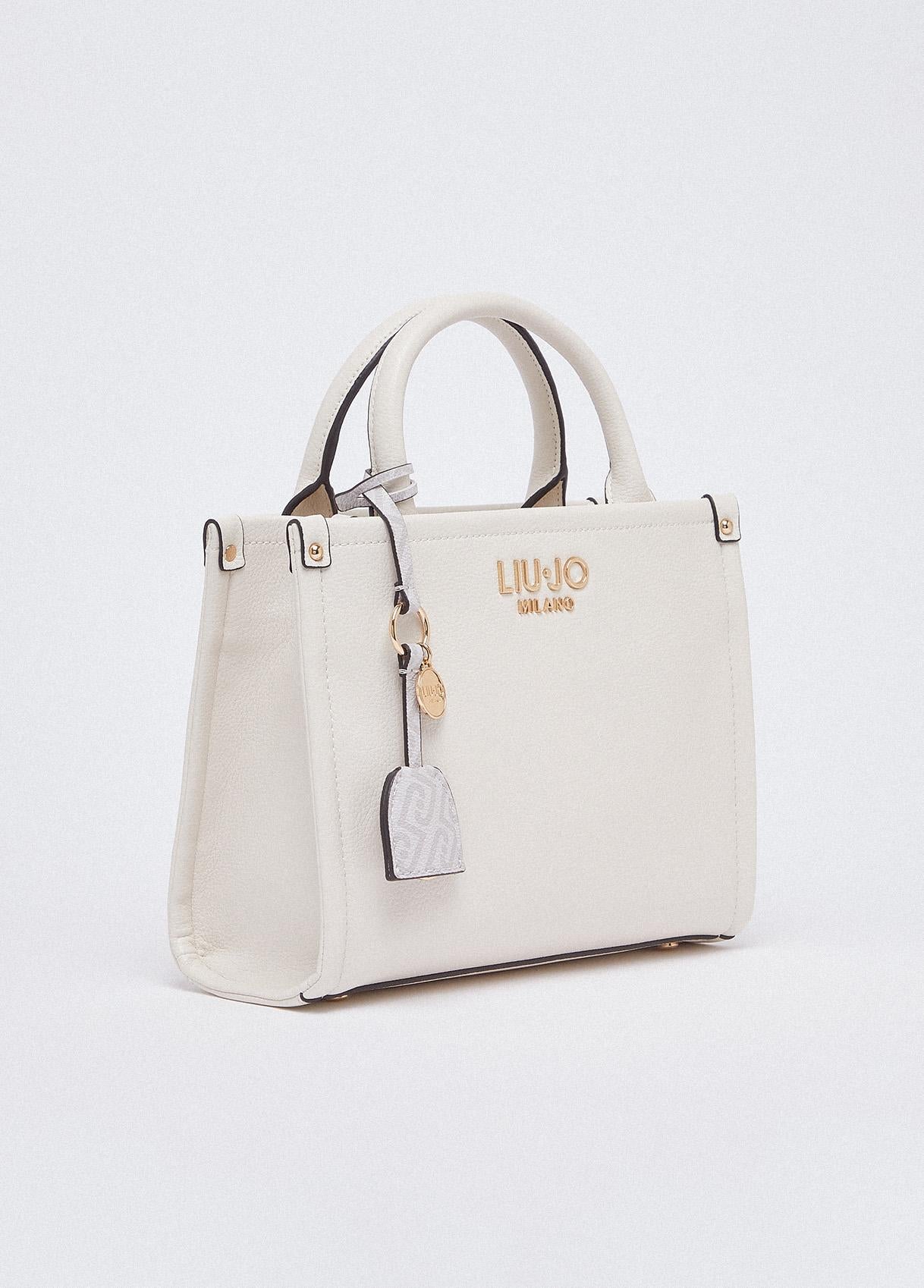 Borsa a mano Liu Jo da donna elegante con doppio manico e charm logato Beige TU | Giò Fashion