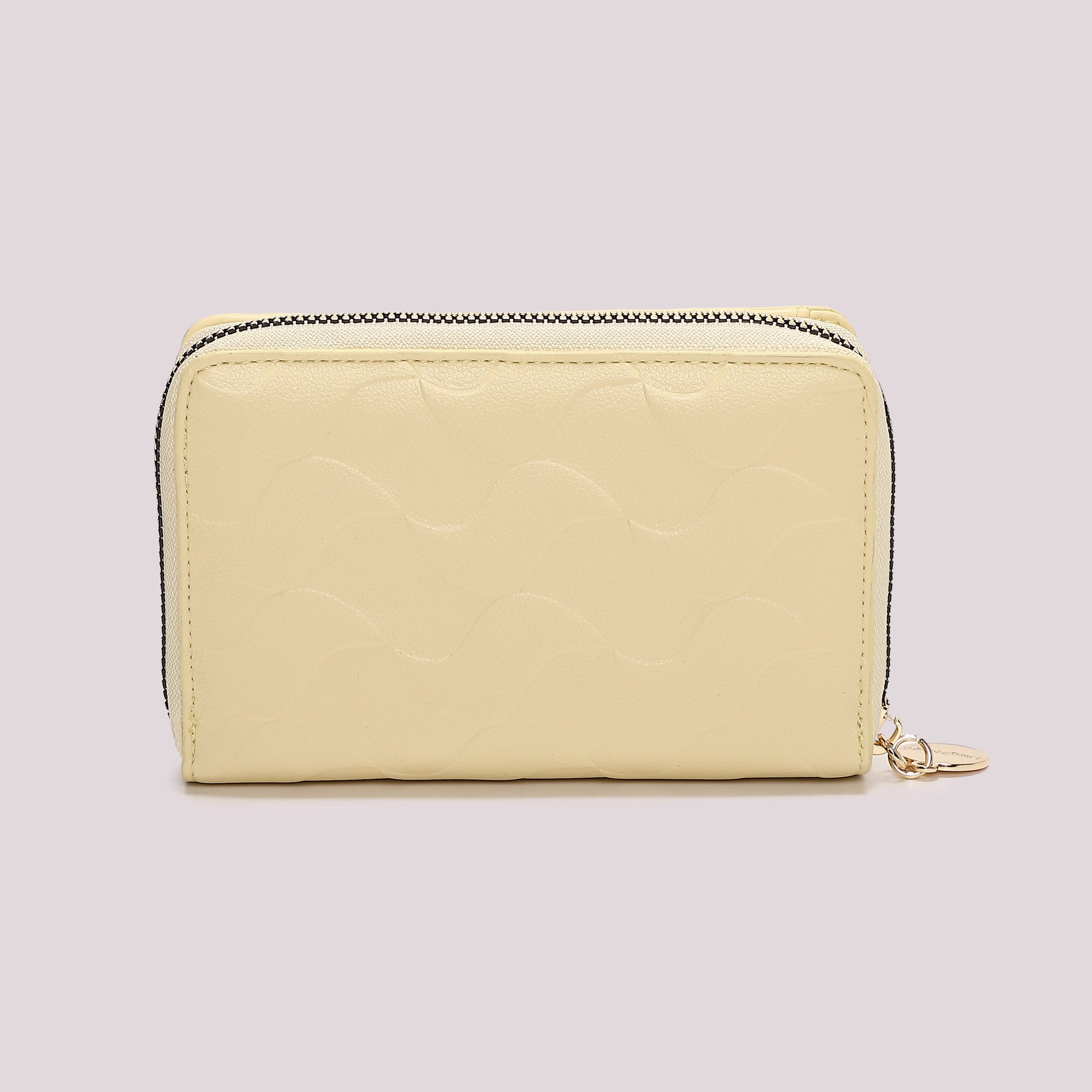 Portafoglio donna Mimi Mua compatto zip around con motivo trapuntato elegante GIALLO CHIARO TU | Giò Fashion