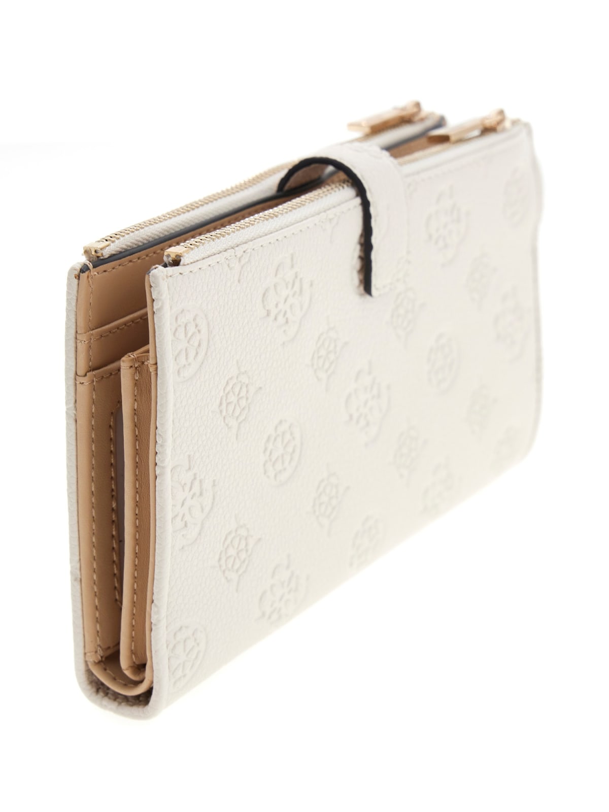 Portafoglio Guess donna zip around con logo e dettaglio metallico GRIGIO LOGO TU | Giò Fashion