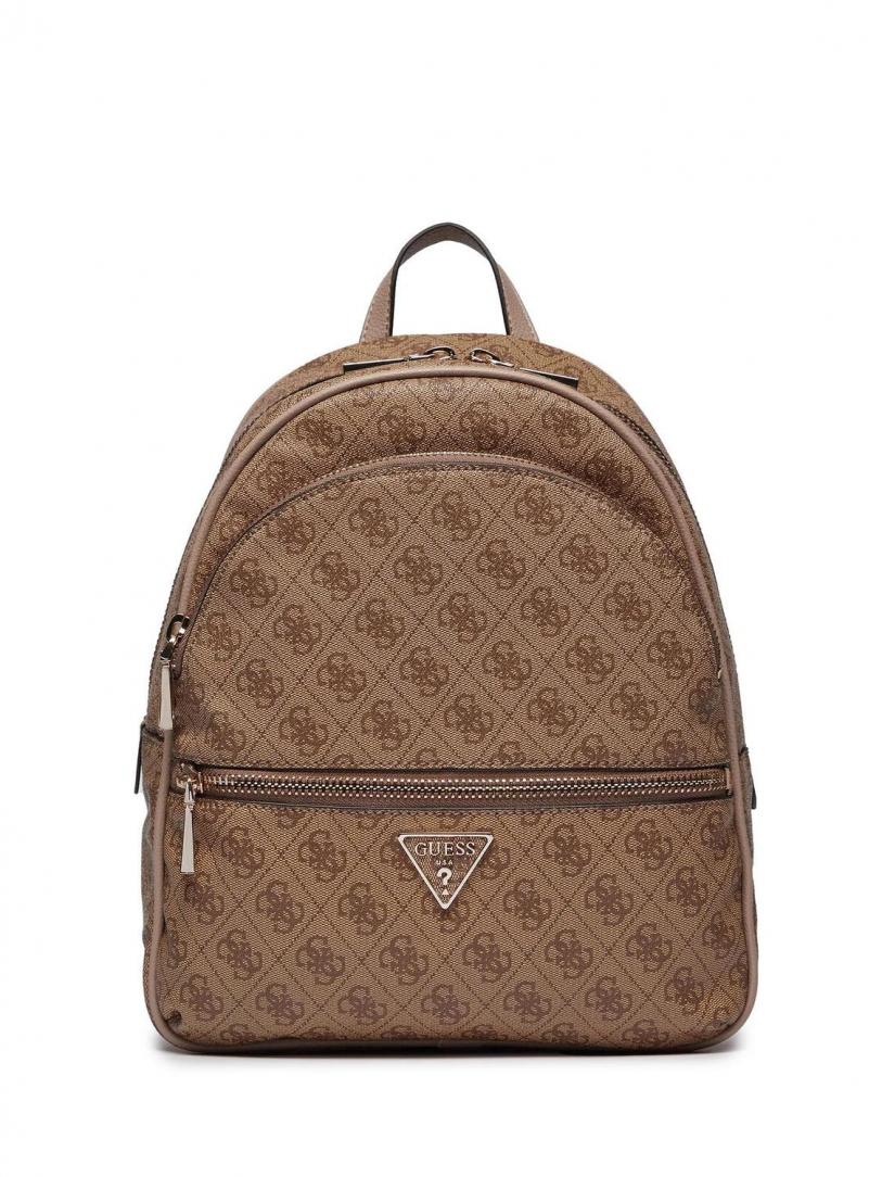 Zaino Guess con monogram e tasca frontale BEIGE LOGO TU | Giò Fashion