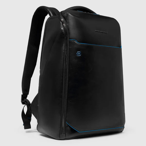 Zaino porta PC 15,6 Piquadro in pelle con sistema di sicurezza e doppio comparto NERO TU | Giò Fashion