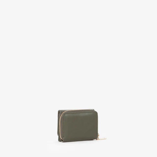 Portafoglio Valentino compatto in pelle sintetica con chiusura zip VERDE MILI TU | Giò Fashion
