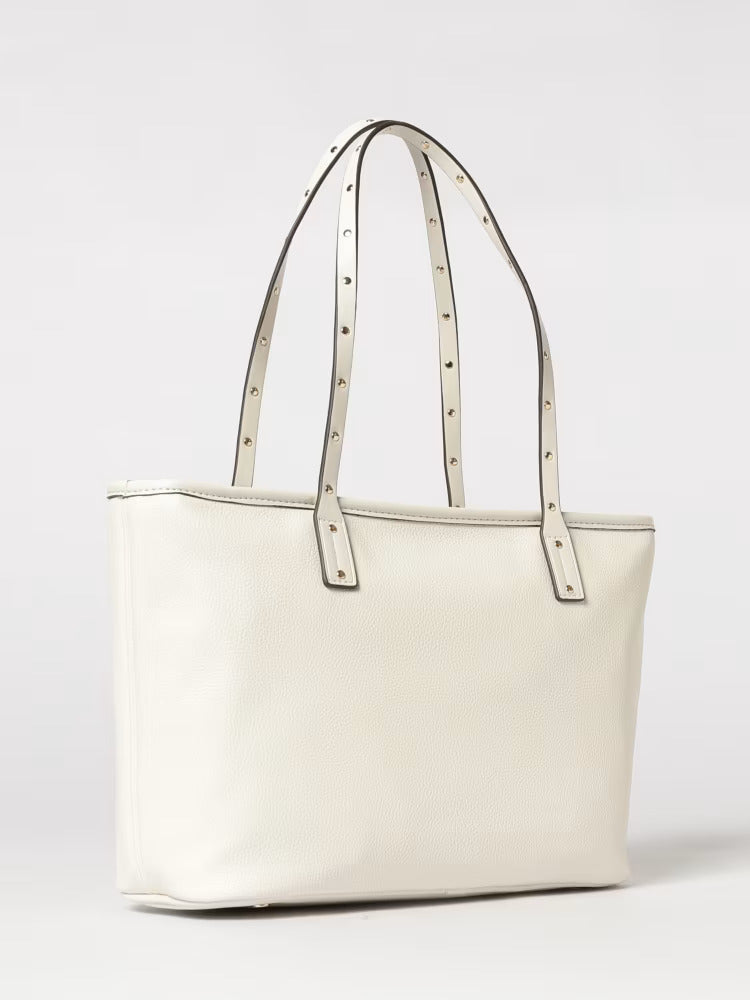 Shopping bag Liu Jo elegante con manici lunghi e logo frontale Cream TU | Giò Fashion