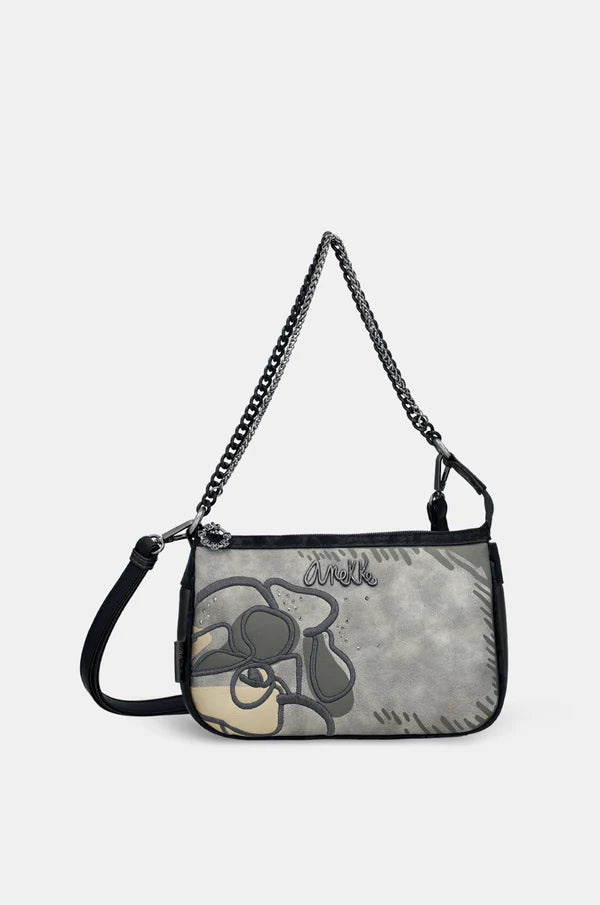 Borsa a spalla Anekke con catena e tracolla regolabile Grigio TU | Giò Fashion