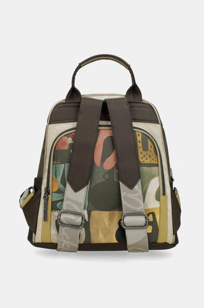 Zaino Anekke con tasca frontale con zip e design decorativo VERDE TU | Giò Fashion