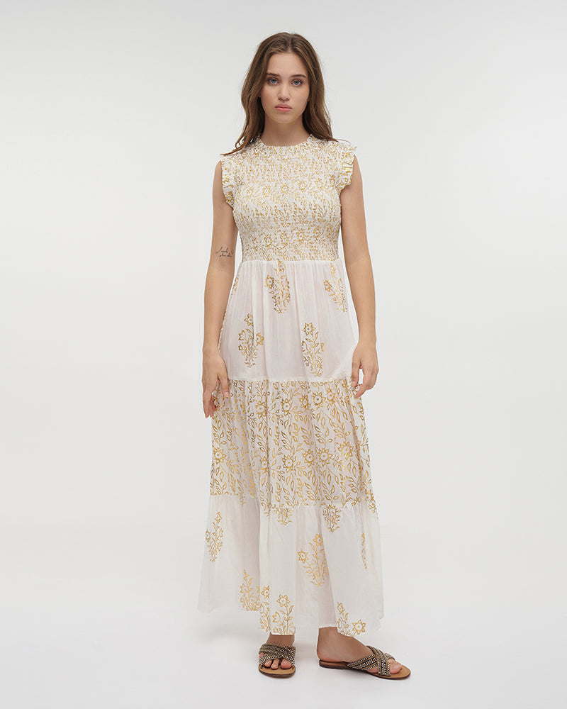 Ble Resort Collection Abito Lungo Senza Maniche con Stampe