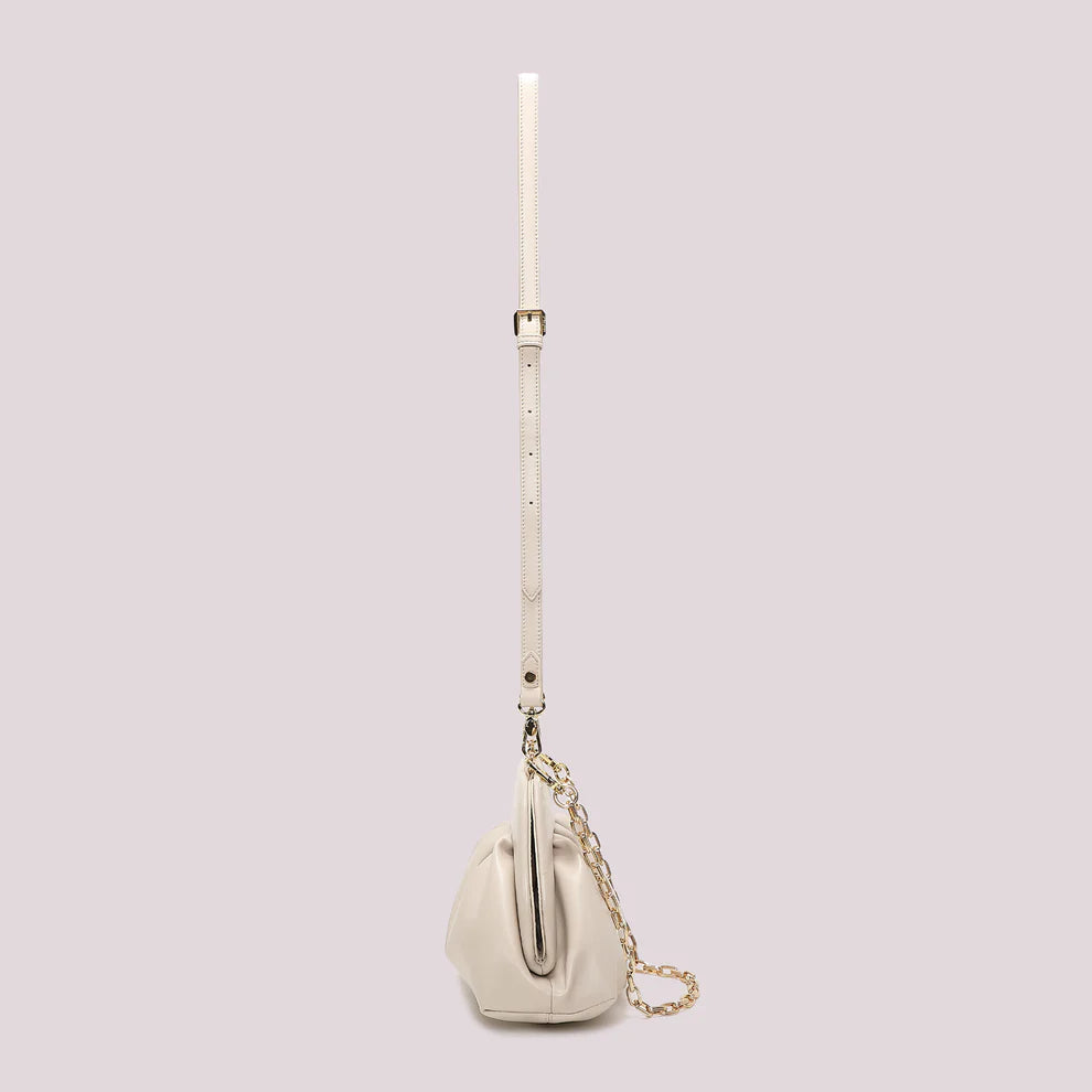 Borsa a Tracolla Donna Mimi Mua con Catena Design Morbido Elegante Beige TU | Giò Fashion
