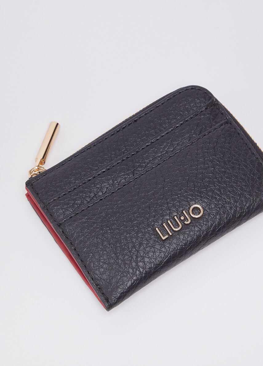 Portafoglio compatto Liu Jo con zip e porta carte elegante NERO TU | Giò Fashion