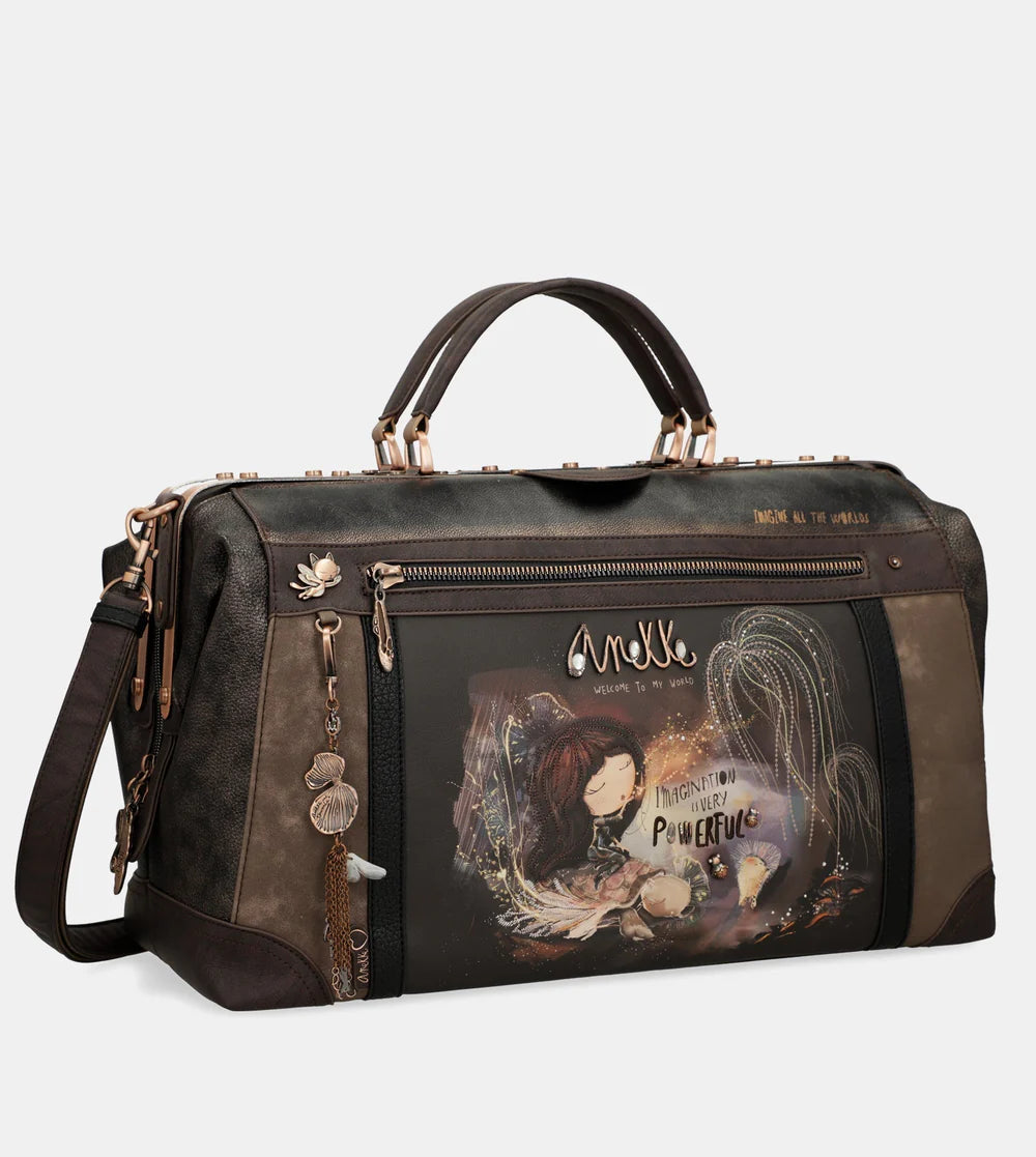 Borsa da Viaggio Anekke con Stampa Imaginative MARRONE TU | Giò Fashion