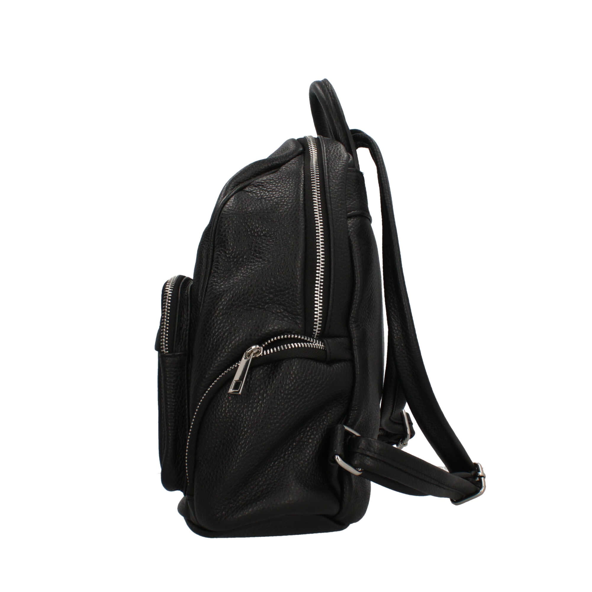 Zaino Made in Italy con tasca frontale e zip laterali NERO TU | Giò Fashion