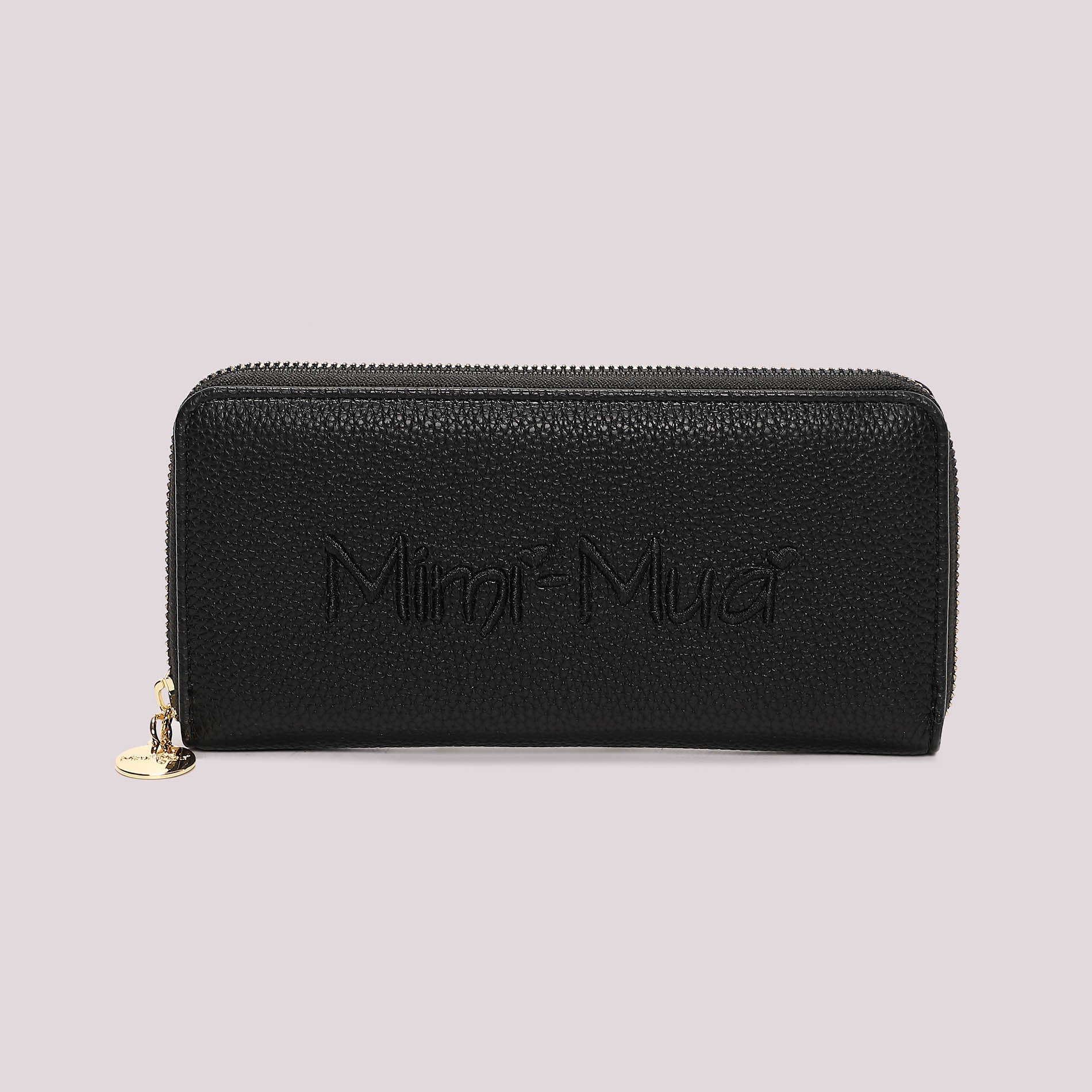 Portafoglio donna Mimi Mua grande zip around con logo in rilievo elegante Nero TU | Giò Fashion