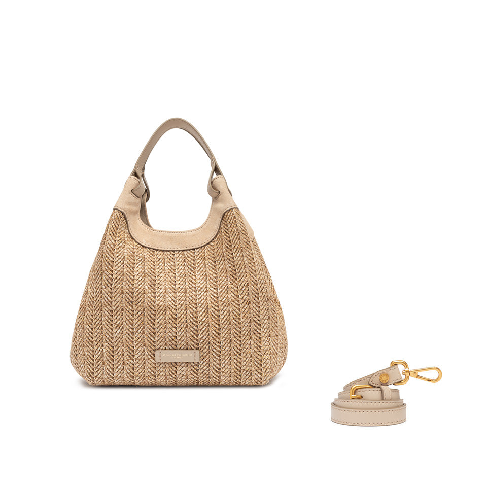 Borsa a Tracolla media Gianni Chiarini Dua in intreccio Sabbia TU | Giò Fashion