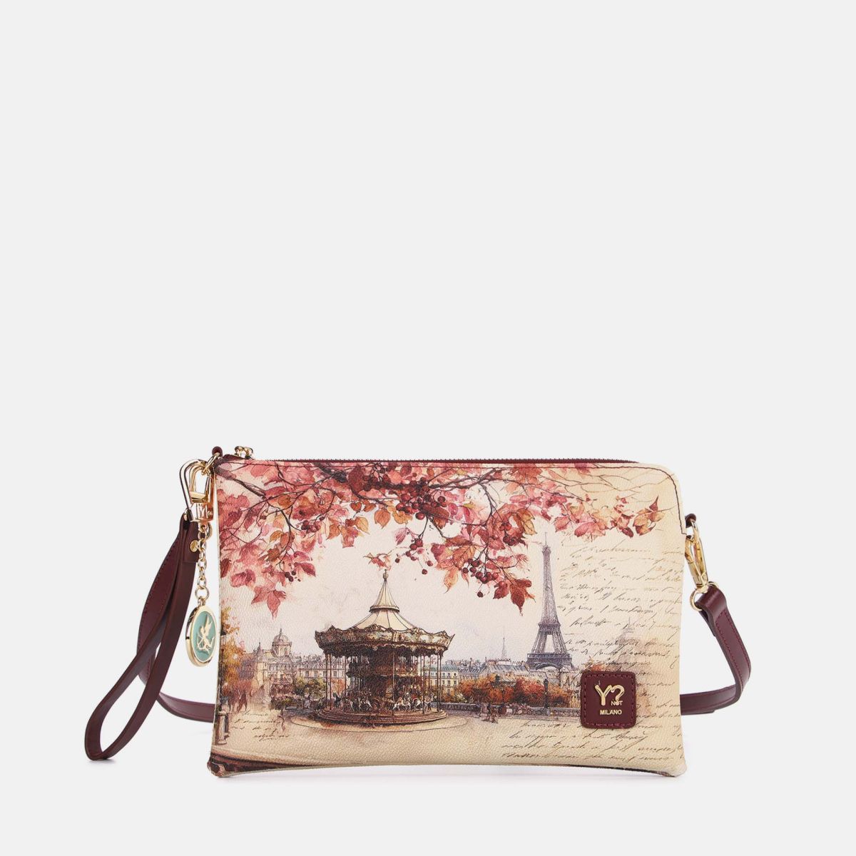 Ynot? Yes Bag Clutch Donna con Tracolla e Tasca Zip