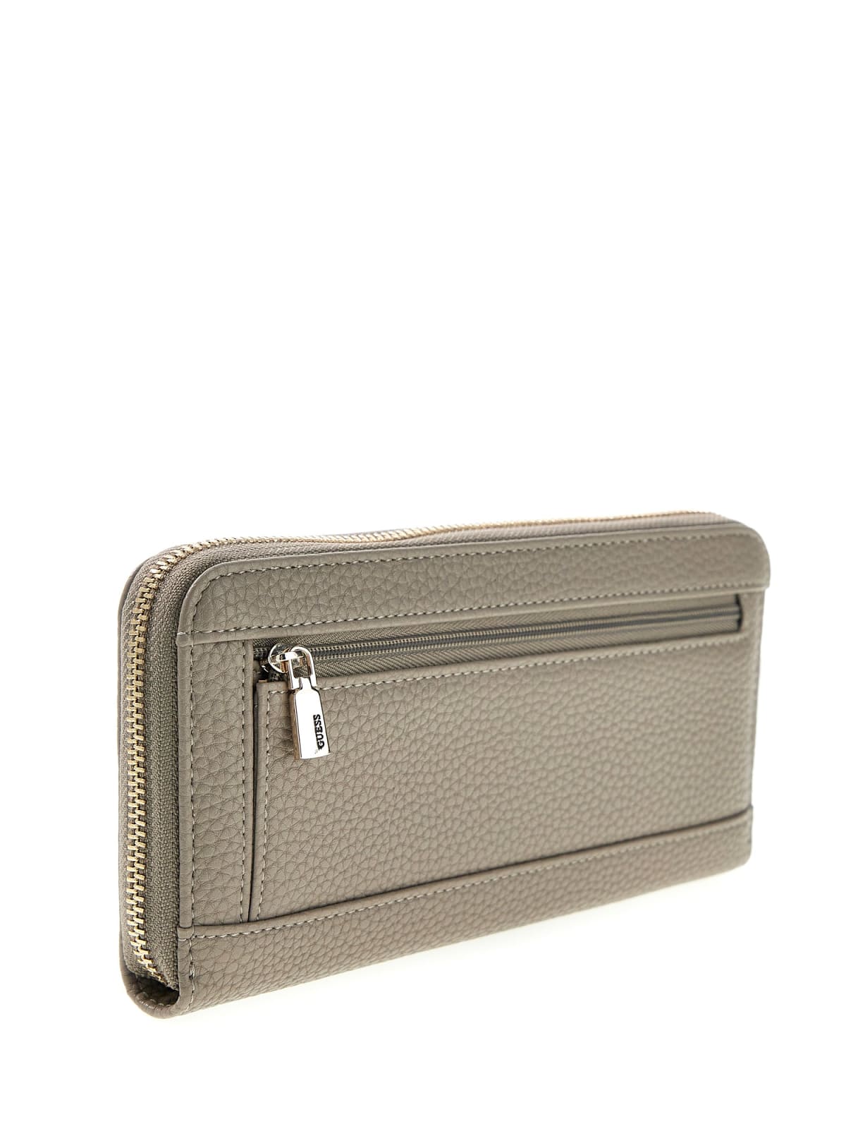 Portafoglio lungo Guess donna effetto pelle martellata con zip TAUPE SCURO TU | Giò Fashion