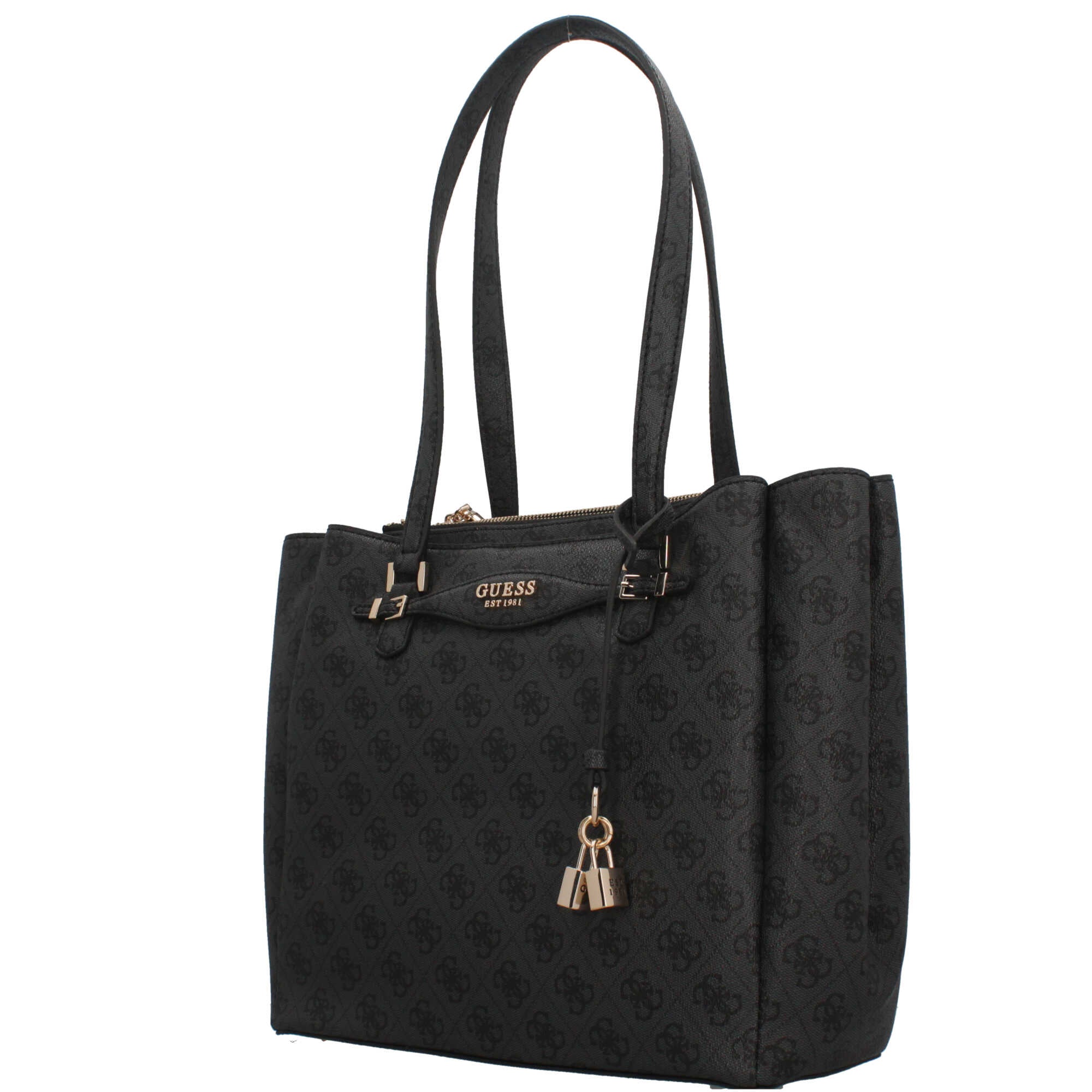 Borsa a mano Guess elegante con dettagli metallici NERO TU | Giò Fashion