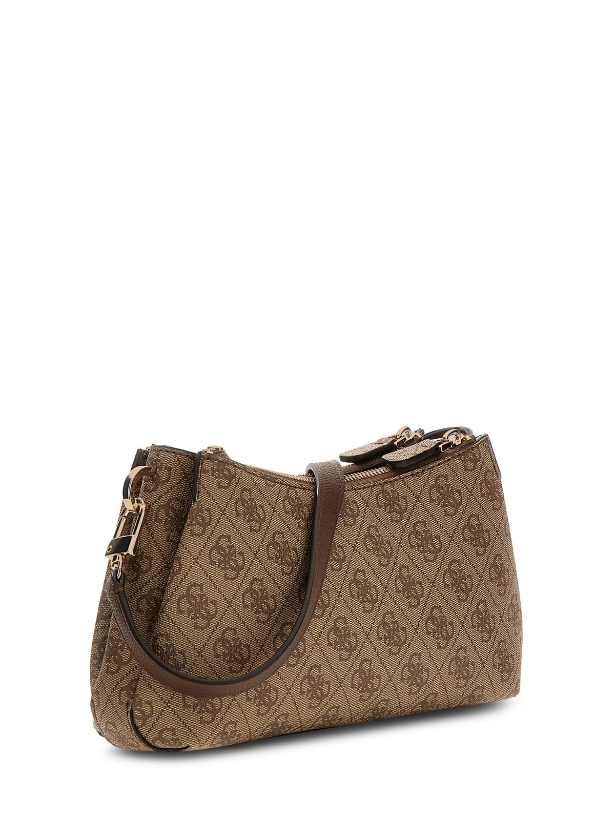 Borsa a tracolla Guess donna logo all over con doppia zip e tracolla regolabile TAUPE LOGO TU | Giò Fashion