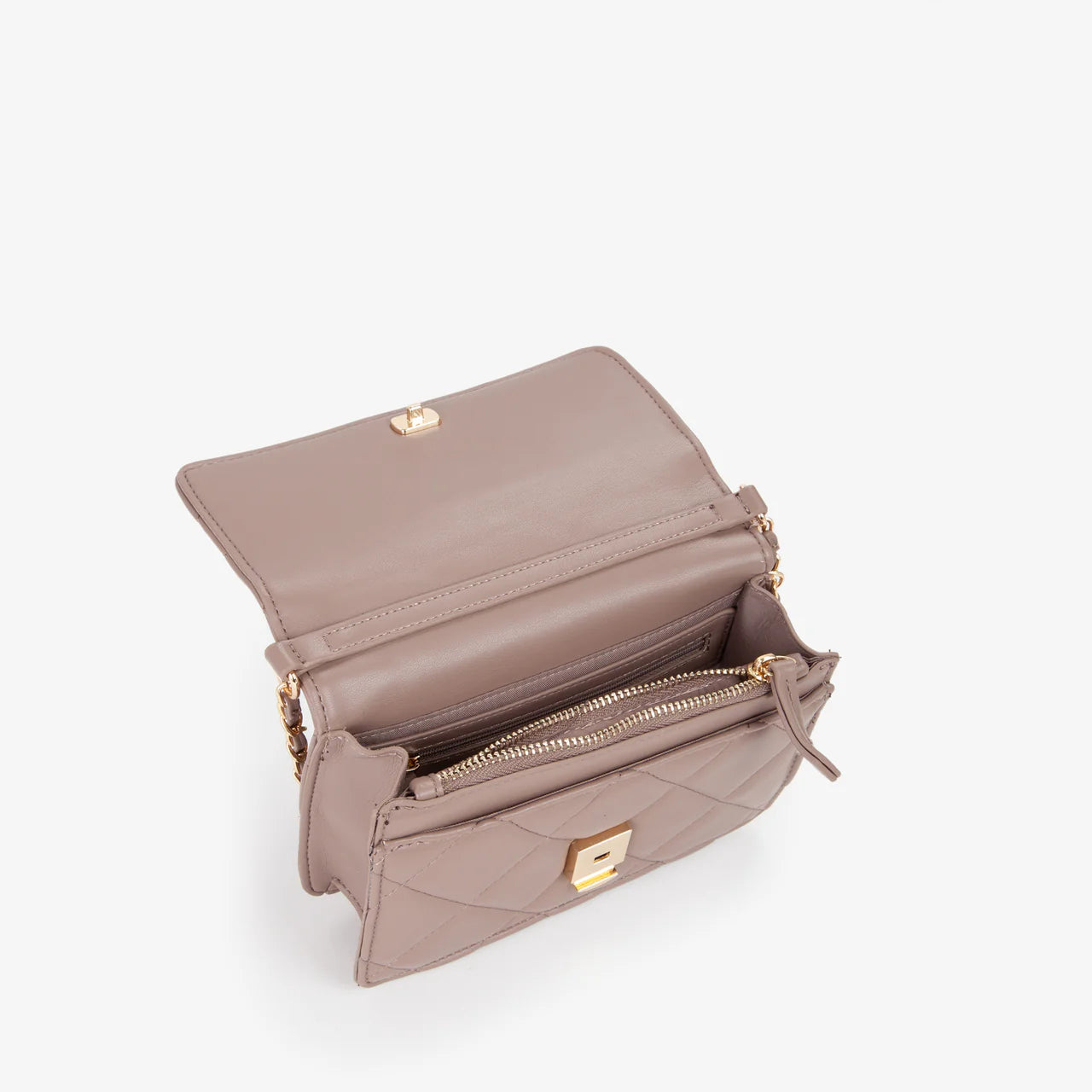 Borsa a tracolla Valentino trapuntata con chiusura a patta TAUPE TU | Giò Fashion